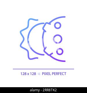Solar eclipse pixel perfect gradient linear vector icon Stock Vector