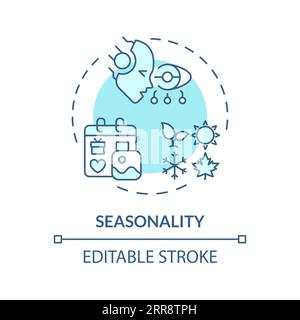 2D customizable seasonality line icon concept Stock Vector