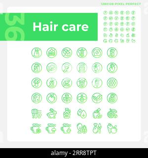 Pixel perfect gradient allergen free icons set Stock Vector