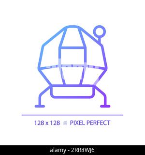 Lunar module pixel perfect gradient linear vector icon Stock Vector