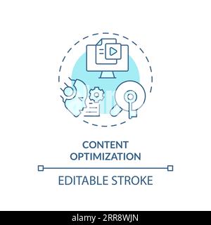 2D customizable content optimization line icon concept Stock Vector