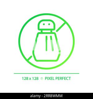 2D thin linear green gradient no pesticides icon Stock Vector