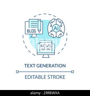 2D customizable text generation line icon concept Stock Vector
