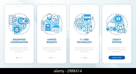 Walkthrough HIR with blue icons concept Stock Vector