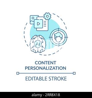 2D customizable content personalization line icon concept Stock Vector