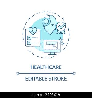 2D customizable healthcare line icon concept Stock Vector