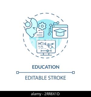 2D customizable education line icon concept Stock Vector