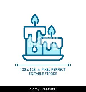 2D customizable candles linear icon Stock Vector