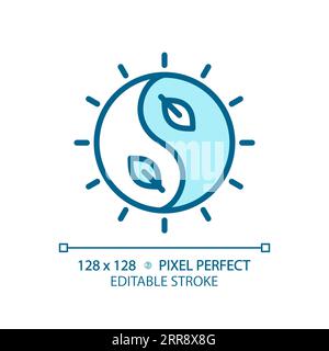 2D customizable yin and yang linear icon Stock Vector