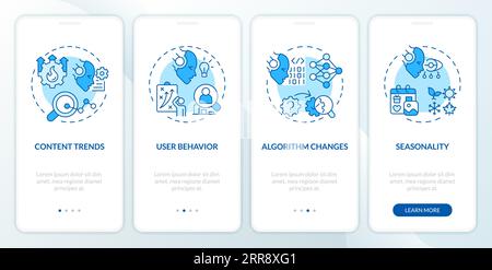 Walkthrough AI for SEO with thin linear icons concept Stock Vector