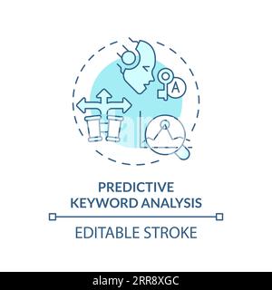 2D customizable predictive keyword analysis icon concept Stock Vector