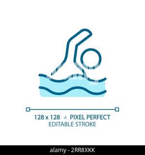 2D customizable swimming linear icon Stock Vector