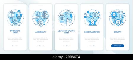 Walkthrough digital currency with thin linear icons concept Stock Vector