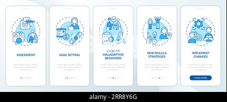 Walkthrough behavioral therapy with linear icons concept Stock Vector