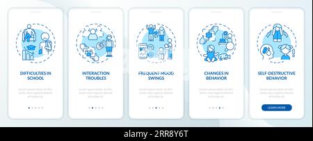 Walkthrough behavioral therapy with thin line icons concept Stock Vector