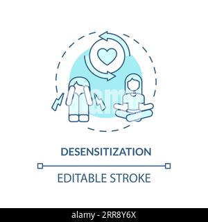 2D desensitization blue line icon concept Stock Vector