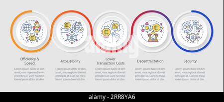 Multicolor digital currency layout with thin line icons Stock Vector
