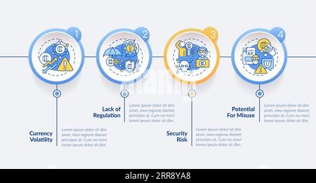 Digital currency layout with colorful line icons Stock Vector