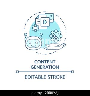 2D customizable content generation line icon concept Stock Vector