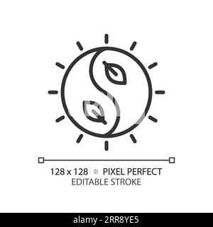 2D customizable yin and yang black linear icon Stock Vector
