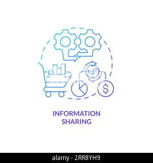 2D information sharing gradient line icon concept Stock Vector