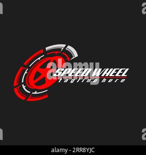 auto speed wheel sport racing logo design vector Stock Vector