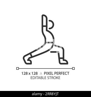 2D customizable exercise black linear icon Stock Vector