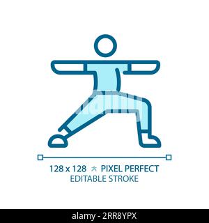 2D customizable yoga exercise linear icon Stock Vector
