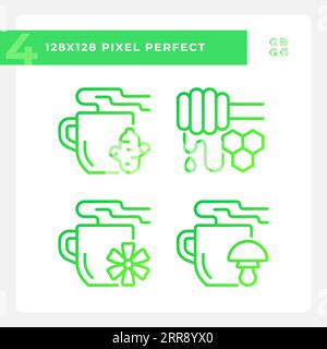 Pixel perfect green gradient allergen free icons Stock Vector