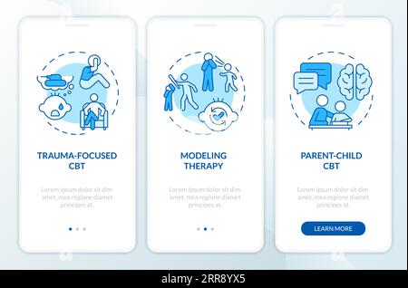 Walkthrough behavioral therapy with line icons concept Stock Vector