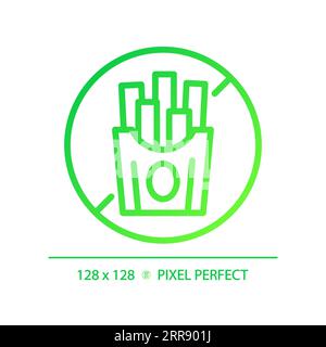 2D thin linear green gradient trans fat free icon Stock Vector