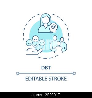 2D DBT blue line icon concept Stock Vector