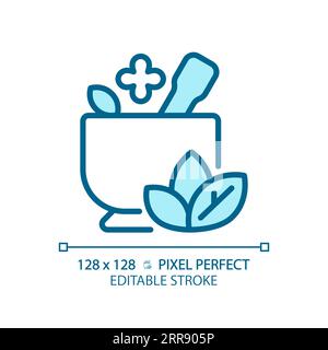 2D customizable ayurveda linear icon Stock Vector