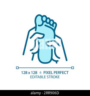2D customizable foot massage linear icon Stock Vector