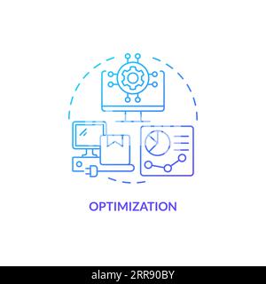 2D optimization gradient thin line icon concept Stock Vector