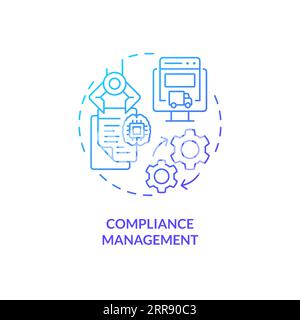 2D compliance management gradient line icon concept Stock Vector