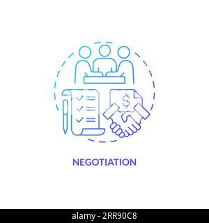 2D negotiation gradient line icon concept Stock Vector