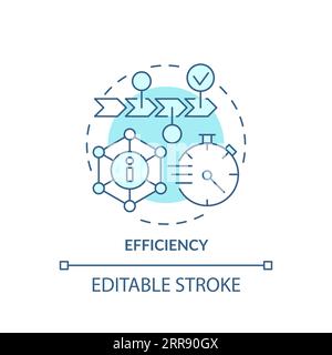 2D thin line blue icon efficiency concept Stock Vector