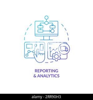 2D reporting and analytics gradient line icon concept Stock Vector