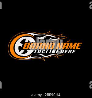 auto speed wheel flame racing logo design vector Stock Vector