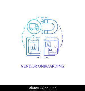 2D vendor onboarding gradient line icon concept Stock Vector