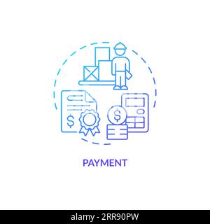 2D payment gradient line icon concept Stock Vector