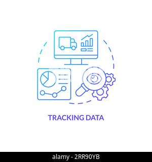 2D tracking data gradient line icon concept Stock Vector
