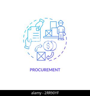 2D procurement gradient line icon concept Stock Vector