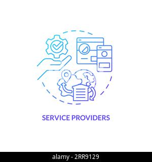 2D service providers gradient line icon concept Stock Vector