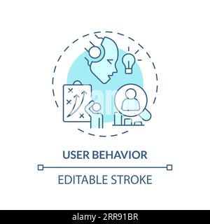 2D customizable user behavior line icon concept Stock Vector