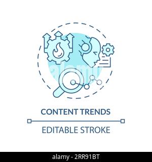 2D customizable content trends line icon concept Stock Vector