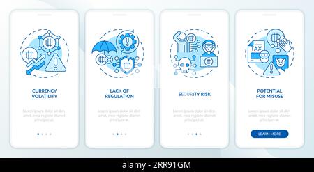Walkthrough digital currency with linear icons concept Stock Vector