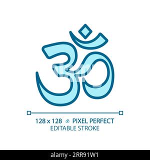 2D customizable om linear icon Stock Vector