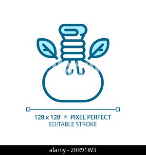 2D customizable herbal compress linear icon Stock Vector